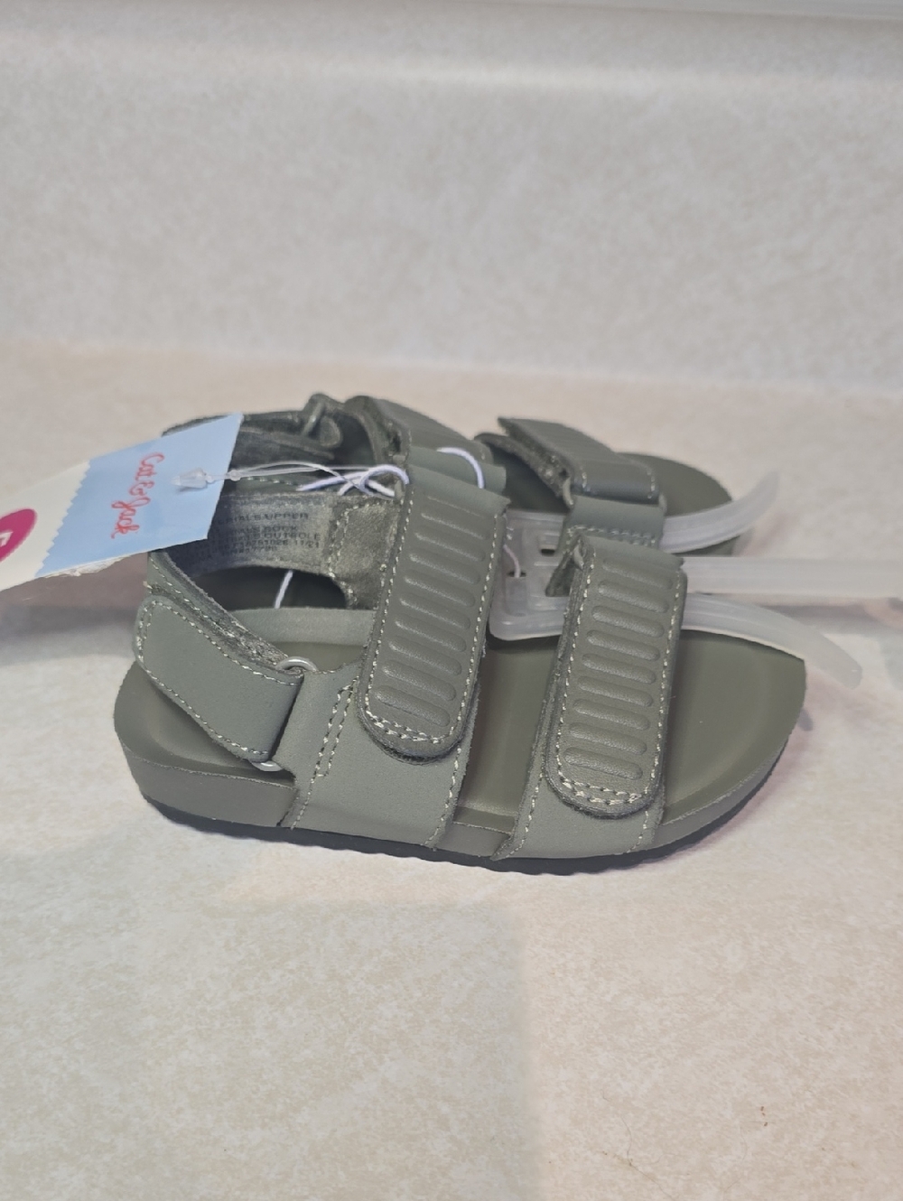 Cat & Jack Dark Green Velcro Sandals - "Kody" - Picture 2 of 3